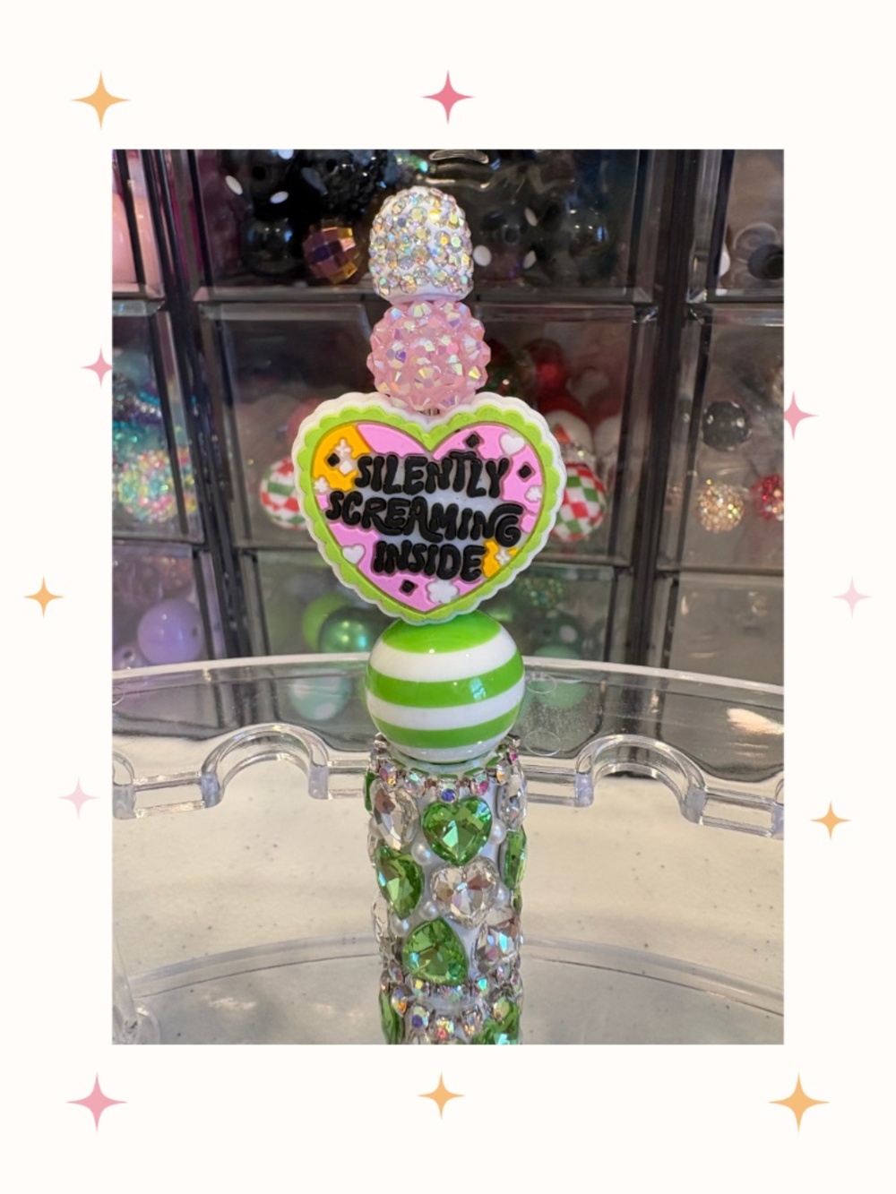 Handmade Humorous Rhinestone Beaded Pen